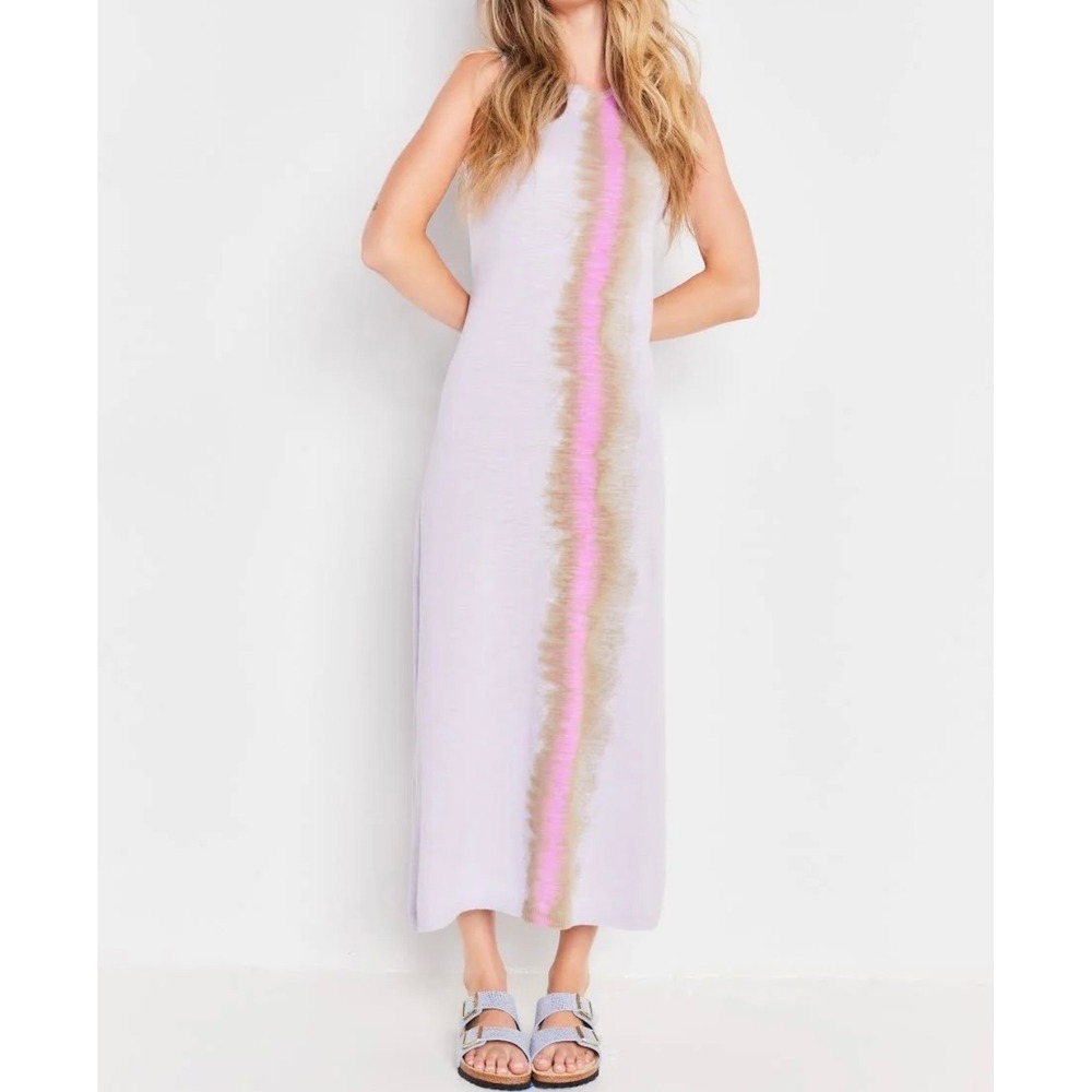 Lisa Todd Upward Maxi Dress Moonstone Cotton Knit Pink Tie Dye Size S Stretchy